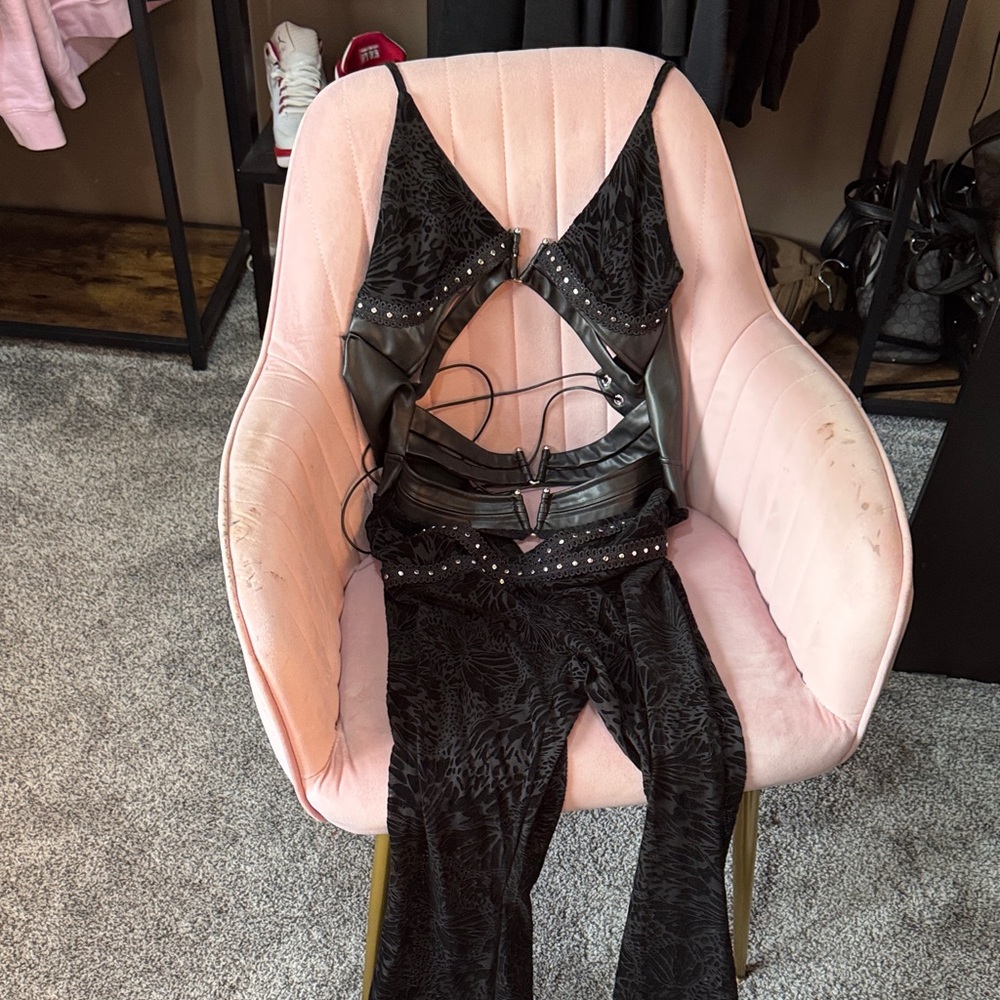 Fashion Nova Black Studded Jumpsuit